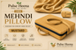 MEHANDI PILLOW MUSTARD COLOUR 2 INCH