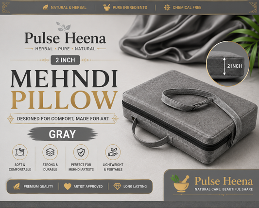 MEHANDI PILLOW GREY COLOUR 2 INCH